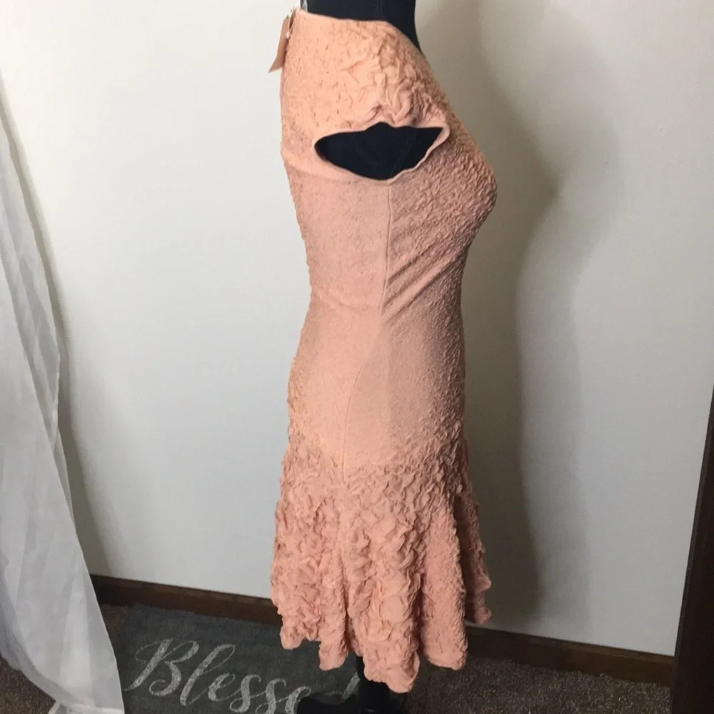 Alexander McQueen blush peach textural pucker knit flounced dress size s… - Picture 7 of 12